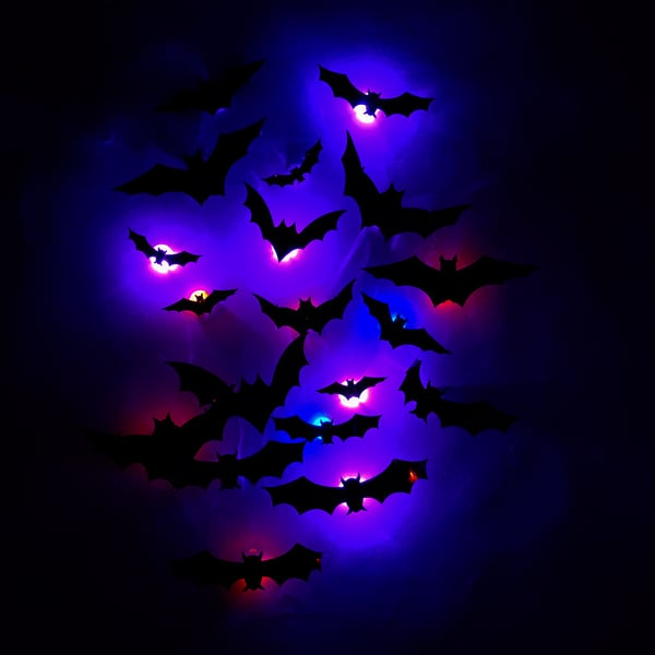 🎃 3D Light-Up Halloween Bats – Spooky & Realistic Decor 🦇