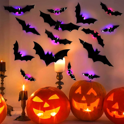 🎃 3D Light-Up Halloween Bats – Spooky & Realistic Decor 🦇