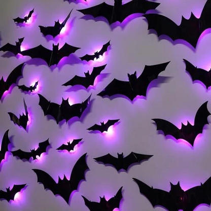 🎃 3D Light-Up Halloween Bats – Spooky & Realistic Decor 🦇