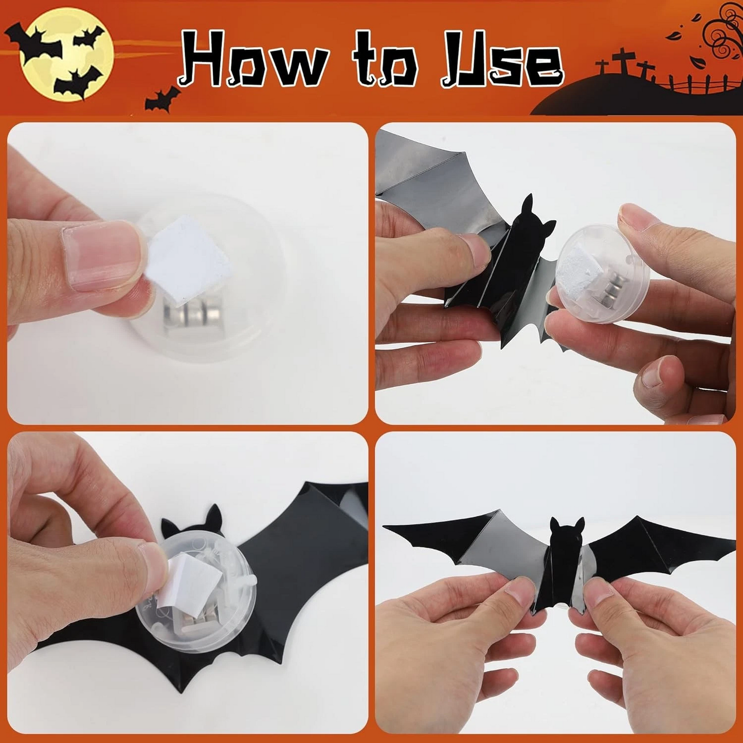 🎃 3D Light-Up Halloween Bats – Spooky & Realistic Decor 🦇