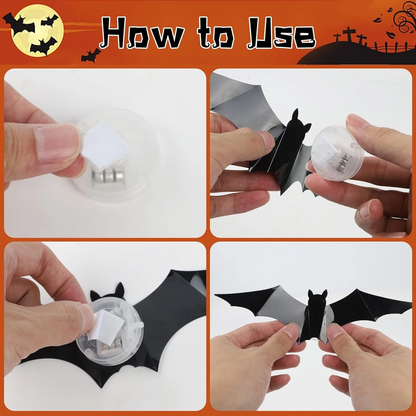 🎃 3D Light-Up Halloween Bats – Spooky & Realistic Decor 🦇