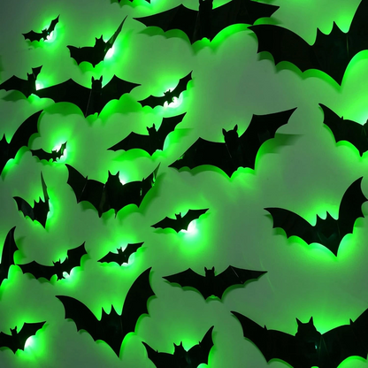 🎃 3D Light-Up Halloween Bats – Spooky & Realistic Decor 🦇