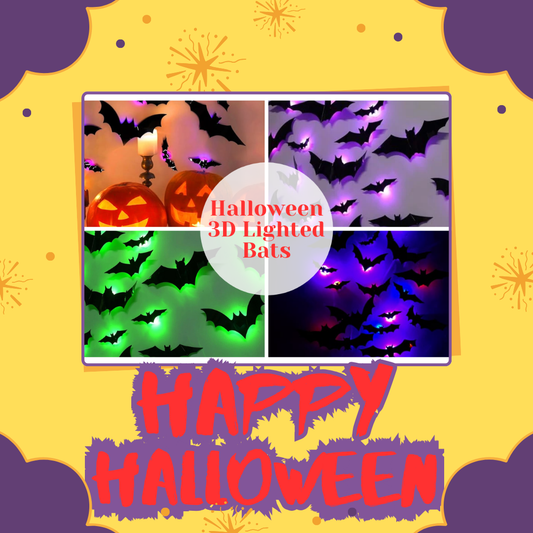 🎃 3D Light-Up Halloween Bats – Spooky & Realistic Decor 🦇